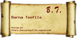 Barna Teofila névjegykártya
